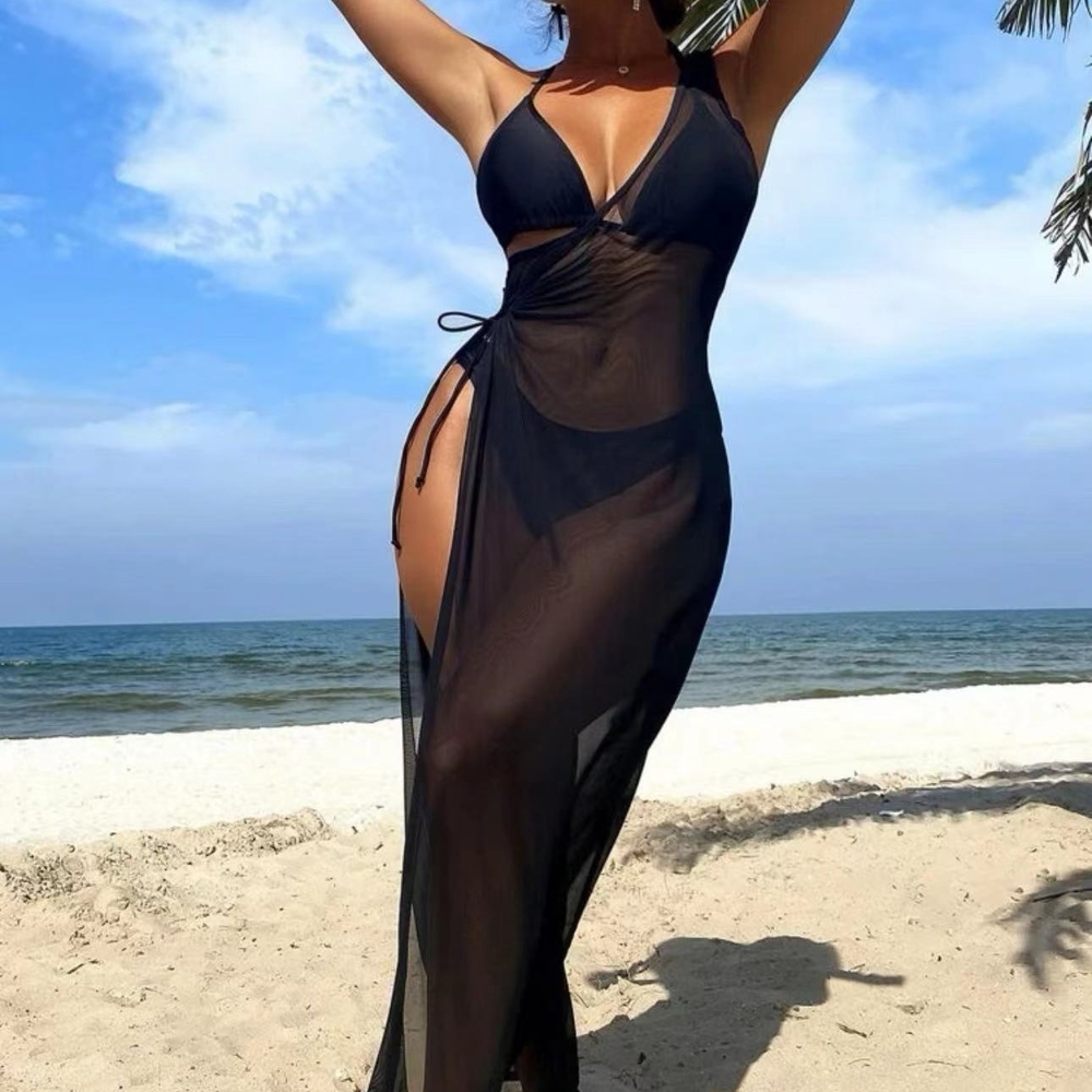 Elegant Black Bikini With Cover-Up